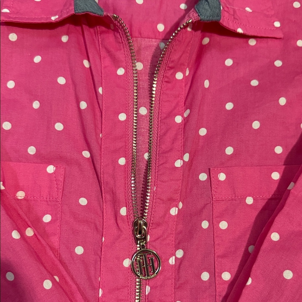 Tommy Hilfiger Pink and White Polka Dot Top - Picture 3 of 5